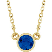 Bezel-Set Solitaire Birthstone Necklace