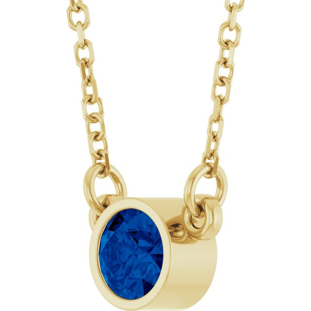 Bezel-Set Solitaire Birthstone Necklace