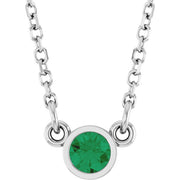Bezel-Set Solitaire Birthstone Necklace