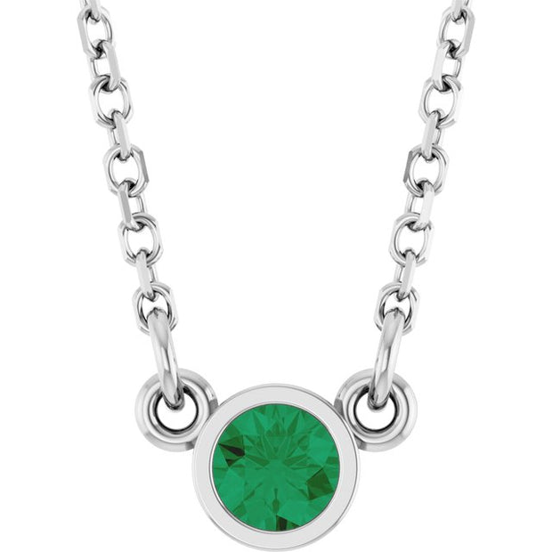 Bezel-Set Solitaire Birthstone Necklace