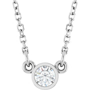 Bezel-Set Solitaire Birthstone Necklace