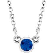 Bezel-Set Solitaire Birthstone Necklace