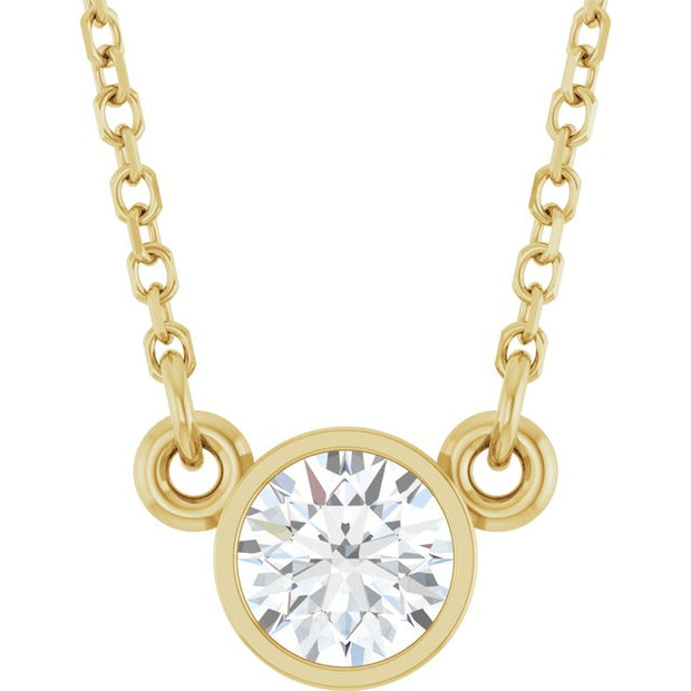 Bezel-Set Solitaire Birthstone Necklace