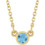 Bezel-Set Solitaire Birthstone Necklace