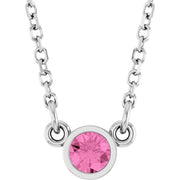 Bezel-Set Solitaire Birthstone Necklace