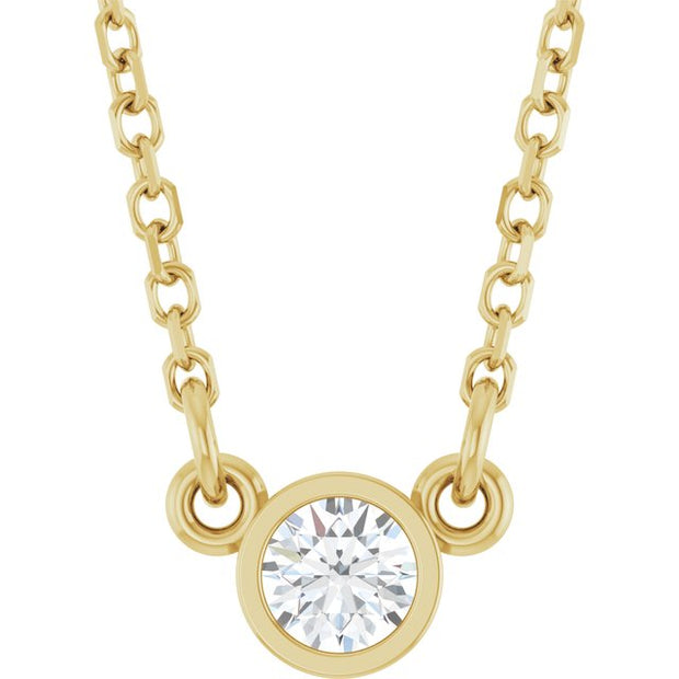 Bezel-Set Solitaire Birthstone Necklace