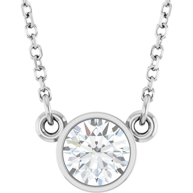 Bezel-Set Solitaire Birthstone Necklace