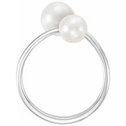 Two-Stone Pearl Bypass Ring