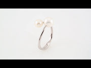 Two-Stone Pearl Bypass Ring