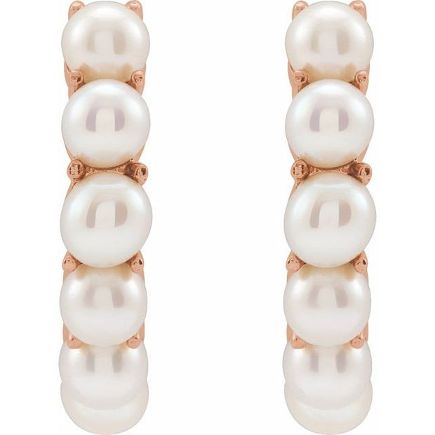 Pearl Huggie Earrings