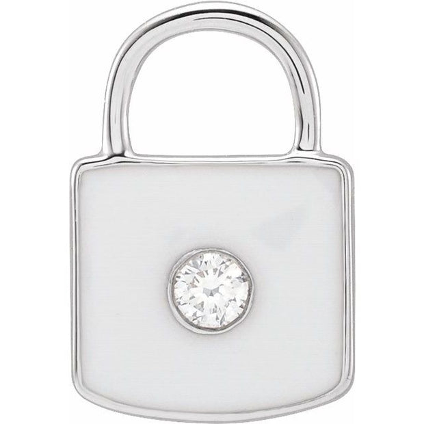 Accented Enamel Lock Charm/Pendant