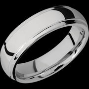 6 mm wide Domed Stepped Down Edges Titanium band.