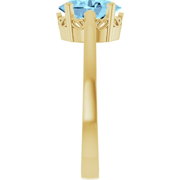 Scroll SettingÂ® Solitaire Ring