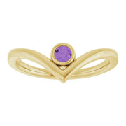 Bezel-Set Solitaire V Ring