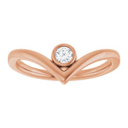 Bezel-Set Solitaire V Ring