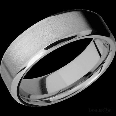 7 mm wide Beveled Titanium band.