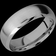 7 mm wide Domed Bevel Titanium band.