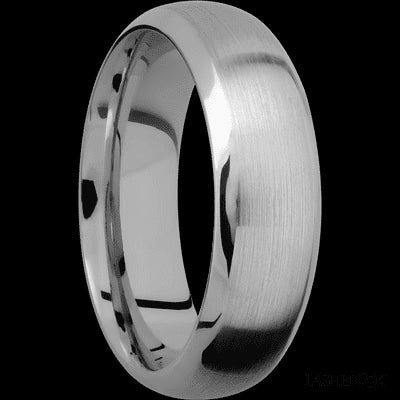 7 mm wide Domed Bevel Titanium band.