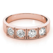 14K Rose Gold 0.36ctw Round Diamond Three-Stone Ring