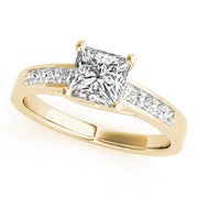 18K Yellow Gold Square Diamond Engagement Ring