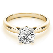 14K Yellow Gold 1 CT Round Diamond Engagement Ring
