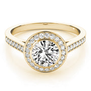 14K Yellow Gold 1 CT Diamond Halo Engagement Ring