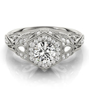 Round Diamond Halo Engagement Ring