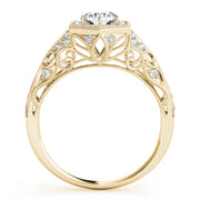 14K Yellow Gold 1.33ctw Diamond Halo Engagement Ring
