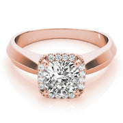 14K Rose Gold 1 CT Cushion Diamond Engagement Ring