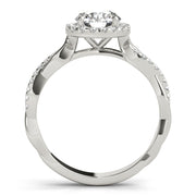 Premium Round Diamond Halo Engagement Ring