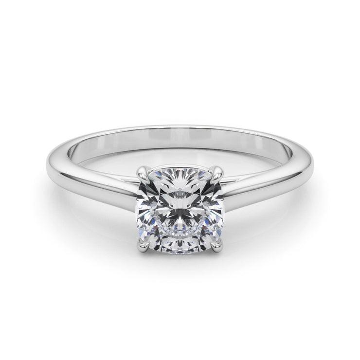 0.7 CT Cushion Diamond Solitaire Engagement Ring