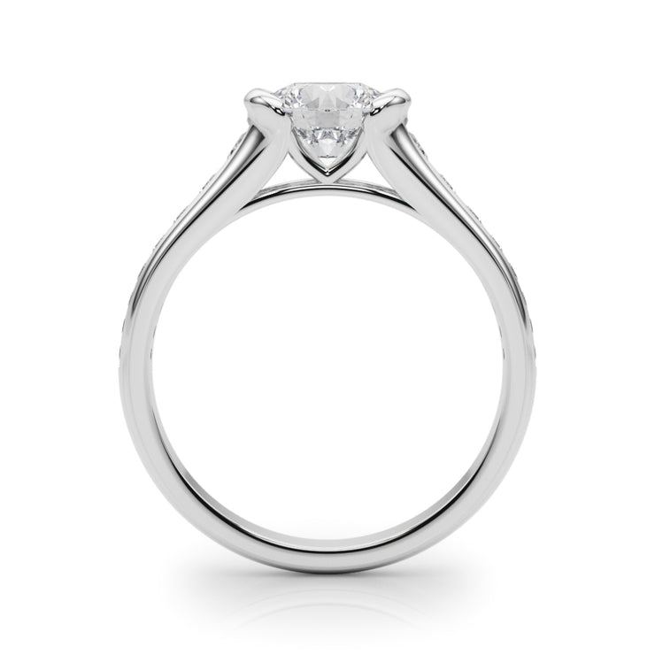 Round Diamond Single Row Engagement Ring