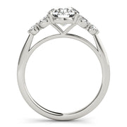 Round Diamond Engagement Ring with Marquise Accents