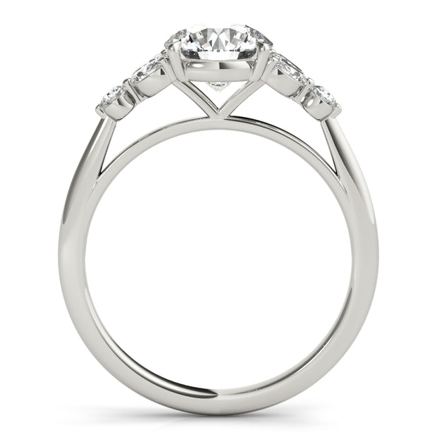 Round Diamond Engagement Ring with Marquise Accents