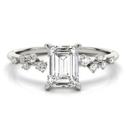 Emerald Diamond Engagement Ring