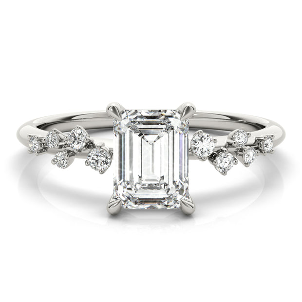 Emerald Diamond Engagement Ring