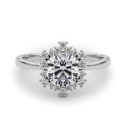 Round Diamond Halo Engagement Ring
