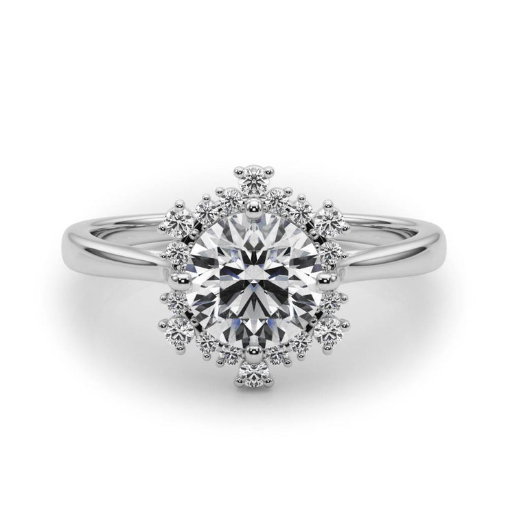 Round Diamond Halo Engagement Ring