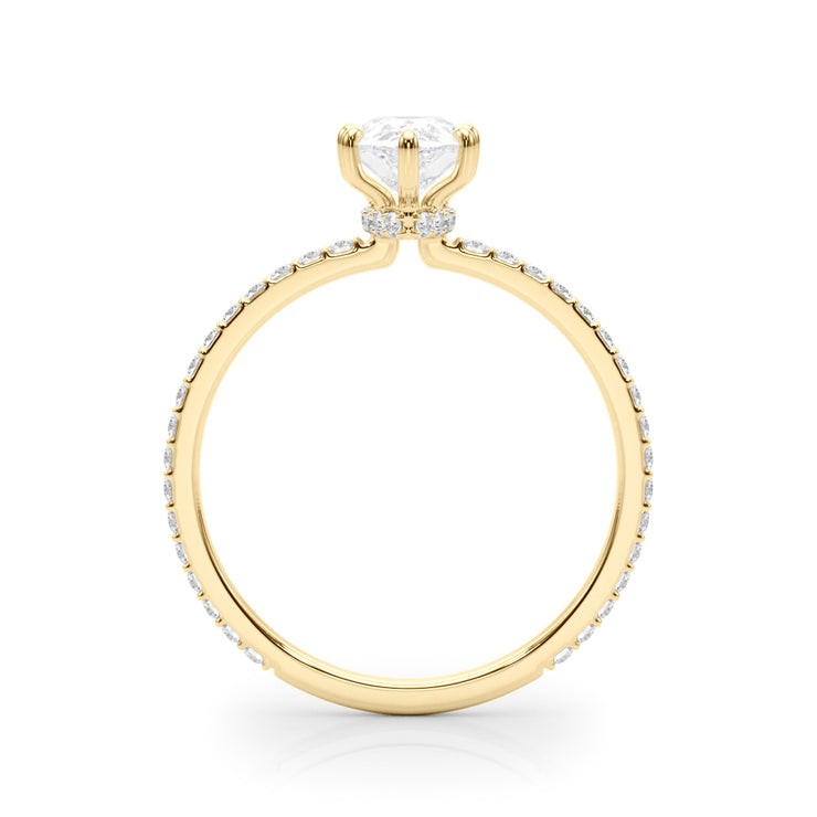 18K Yellow Gold Diamond Halo Engagement Ring 1/3 ctw