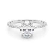 Oval Diamond Halo Engagement Ring
