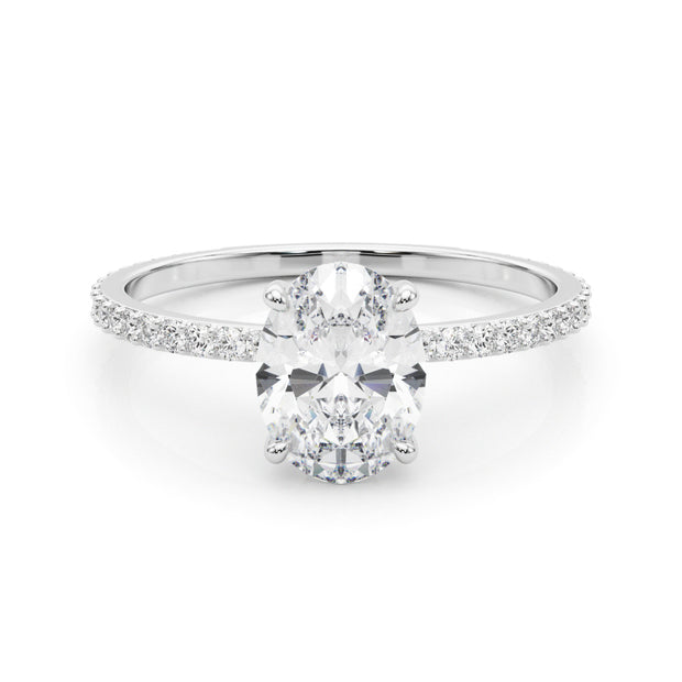 Oval Diamond Halo Engagement Ring