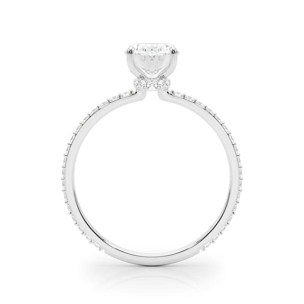 Oval Diamond Halo Engagement Ring
