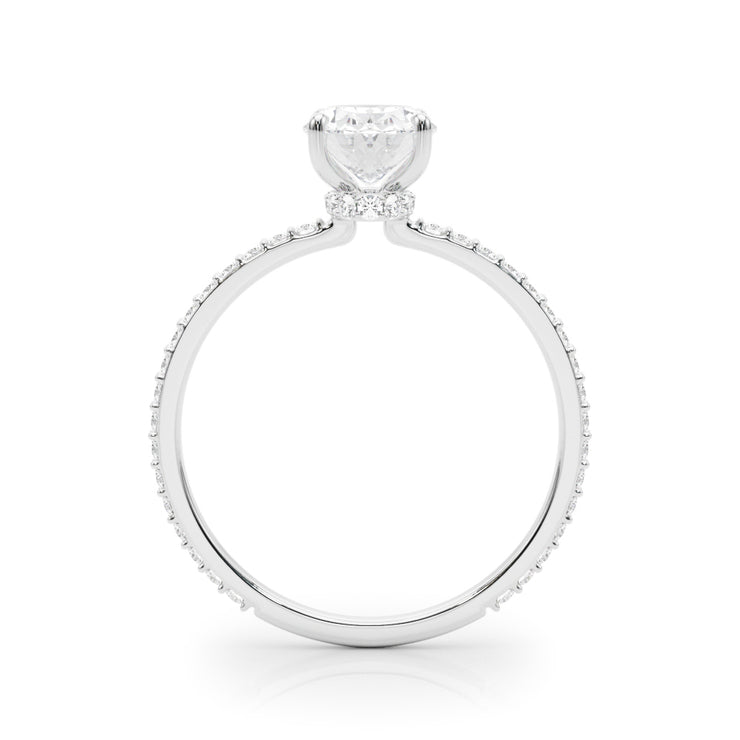 Oval Diamond Halo Engagement Ring