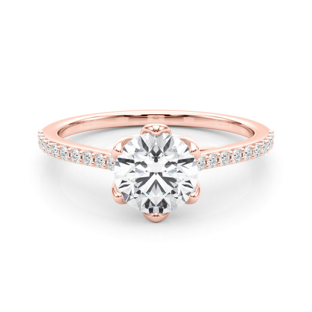 14K Rose Gold 1 CT Diamond Engagement Ring