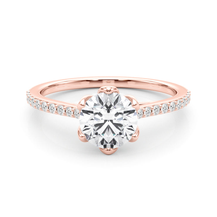 14K Rose Gold 1 CT Diamond Engagement Ring