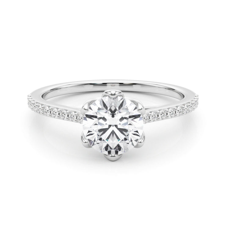 1.0 CT Round Diamond Single Row Ring