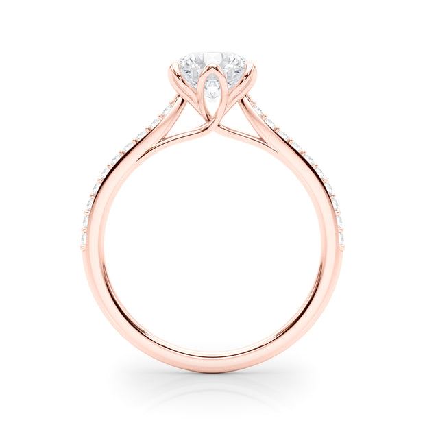 14K Rose Gold 1 CT Diamond Engagement Ring