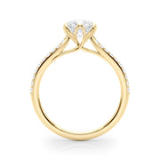 14K Yellow Gold Round Diamond Engagement Ring