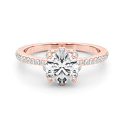 14K Rose Gold 1.25 ctw Diamond Halo Engagement Ring
