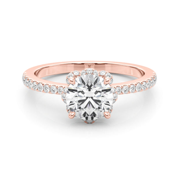 14K Rose Gold 1.25 ctw Diamond Halo Engagement Ring